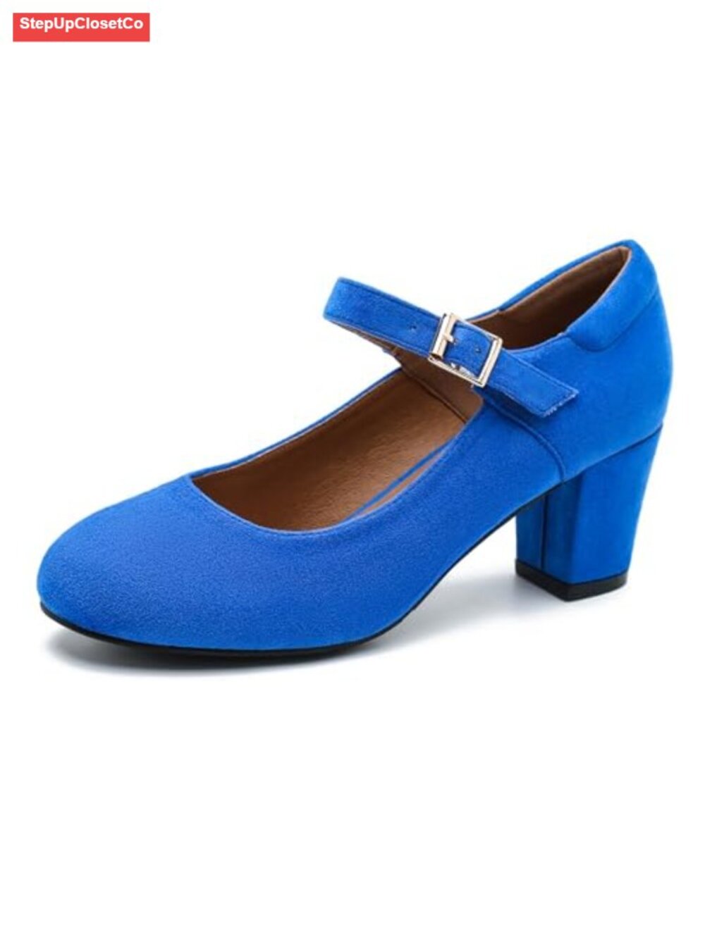 Women's Mary Jane Block Heel Pumps Faux Leather Ankle Strap Work Dress Shoes